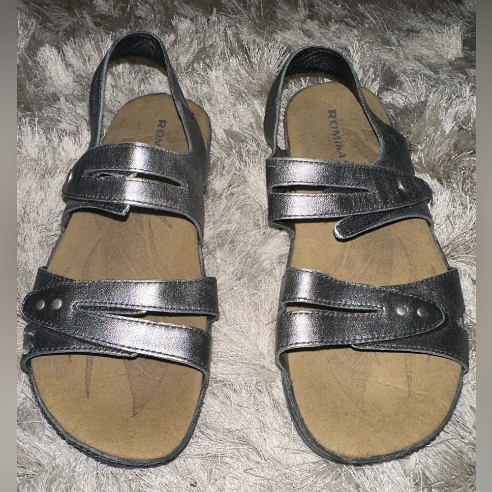 Romika Fidschi 43 Dress Sandal Silver Size 38 - Picture 7 of 12
